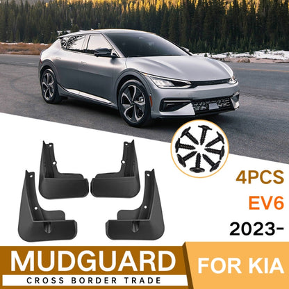 For KIA EV6 2023 4pcs/Set Car Auto Soft Plastic Splash Flaps Fender Guard, For KIA EV6 2023