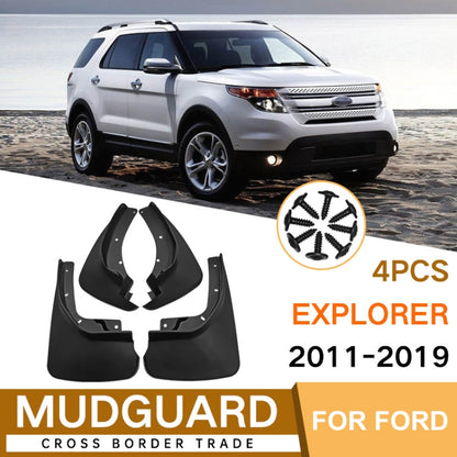 For Ford Explorer 2011-2019 4pcs/Set Car Auto Soft Plastic Splash Flaps Fender Guard, For Ford Explorer 2011-2019