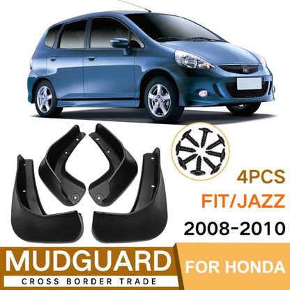 For Honda Fit / Jazz 2008-2010 4pcs/Set Car Auto Soft Plastic Splash Flaps Fender Guard, For Honda Fit / Jazz 2008-2010