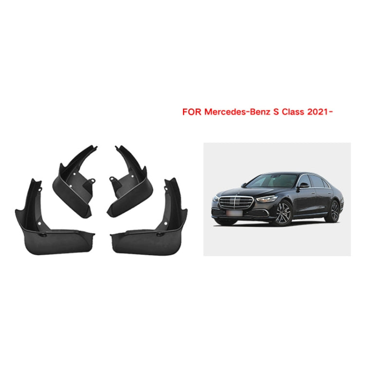 For Mercedes-Benz S-class 2022 4pcs/Set Car Auto Soft Plastic Splash Flaps Fender Guard, For Mercedes-Benz S-class 2022