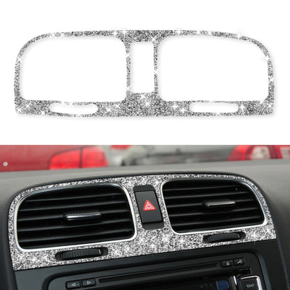 Car Middle Air Outlet Diamond Decoration Cover Sticker for Volkswagen Golf 6 2008-2012, Left and Right Drive, Middle Air Outlet