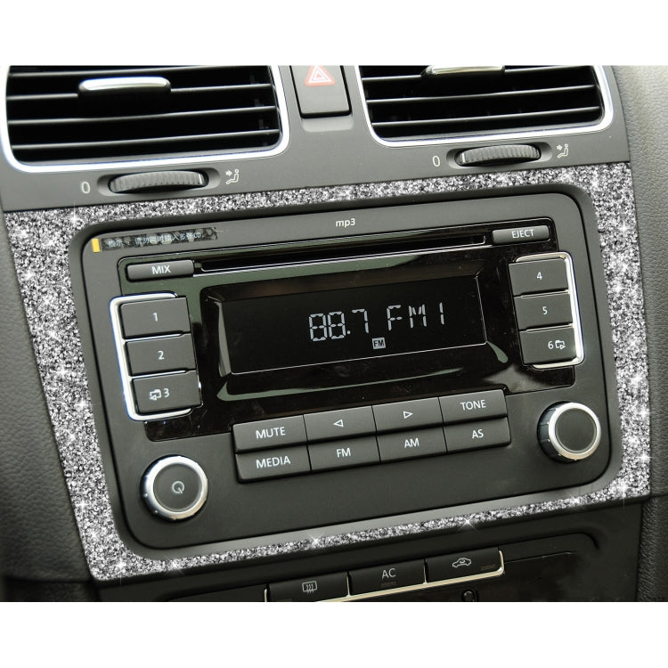 Car CD Panel Diamond Decoration Cover Sticker for Volkswagen Golf 6 2008-2012, Left and Right Drive, CD Panel