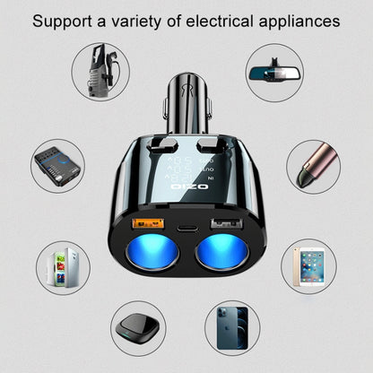 Ozio CL48TC 66W PD 20W + USB Dual Port Multi-function Car Charger with Dual Cigarette Lighters, CL48TC