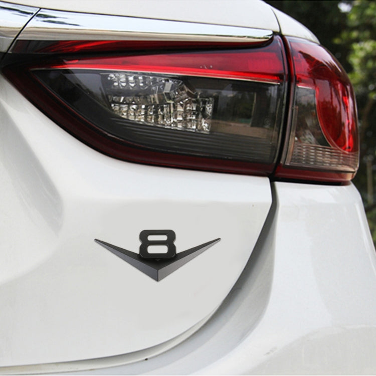Car Number 8 Personalized Aluminum Alloy Decorative Stickers, Size:10x4x0.4cm