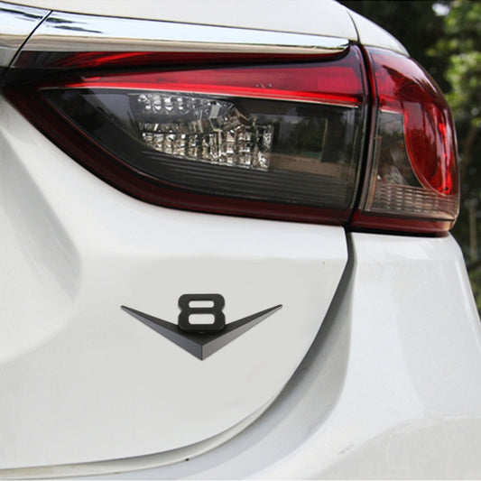 Car Number 8 Personalized Aluminum Alloy Decorative Stickers, Size:10x4x0.4cm