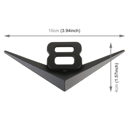 Car Number 8 Personalized Aluminum Alloy Decorative Stickers, Size:10x4x0.4cm