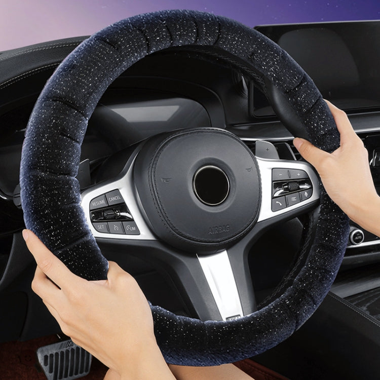 D Style Car Universal Self Heating Plush Warm Anti-skid Steering Wheel Cover, Diameter: 38cm, D Style