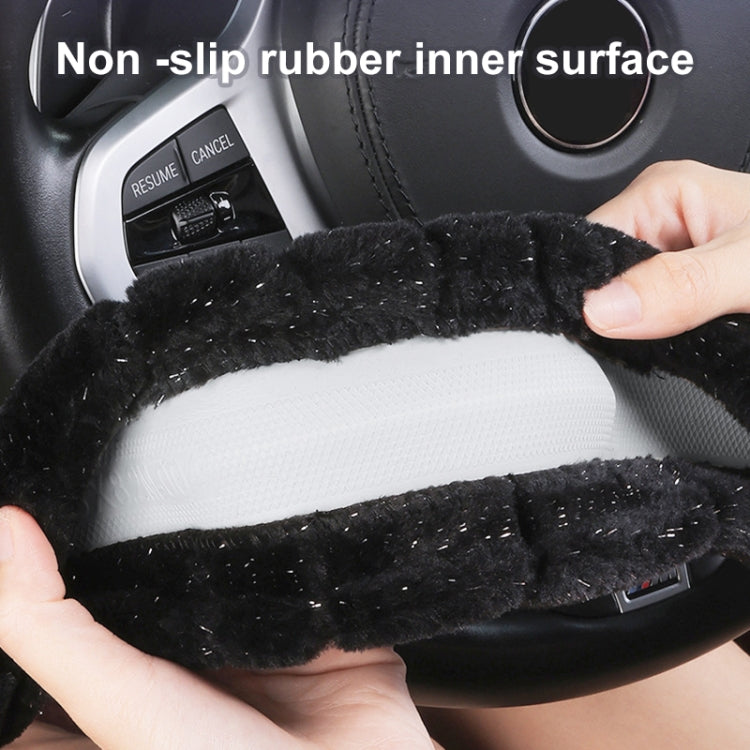 D Style Car Universal Self Heating Plush Warm Anti-skid Steering Wheel Cover, Diameter: 38cm, D Style