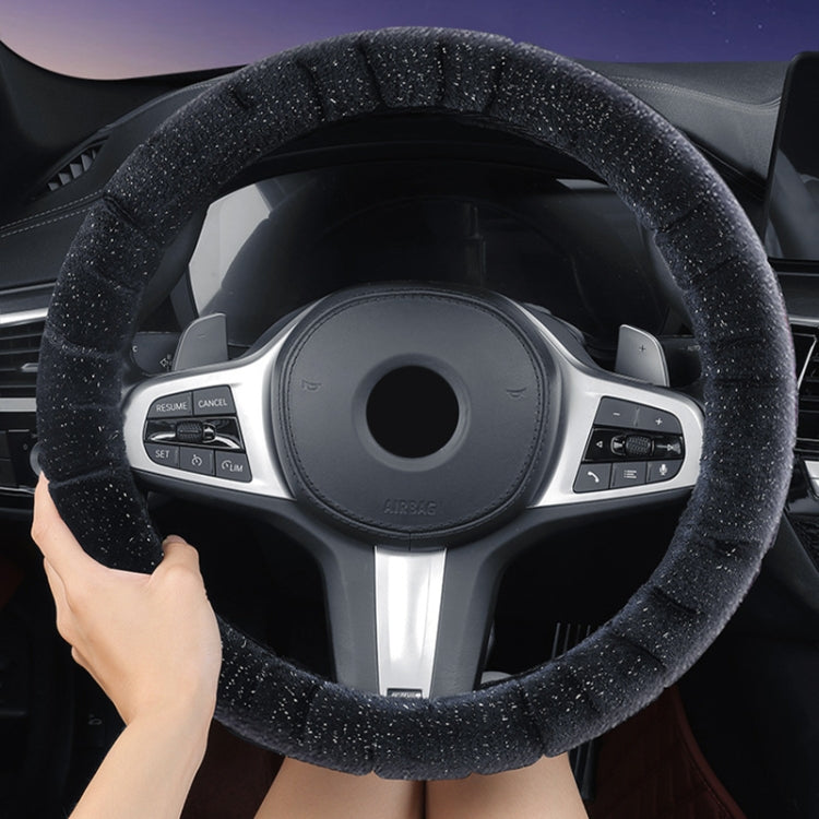 D Style Car Universal Self Heating Plush Warm Anti-skid Steering Wheel Cover, Diameter: 38cm, D Style