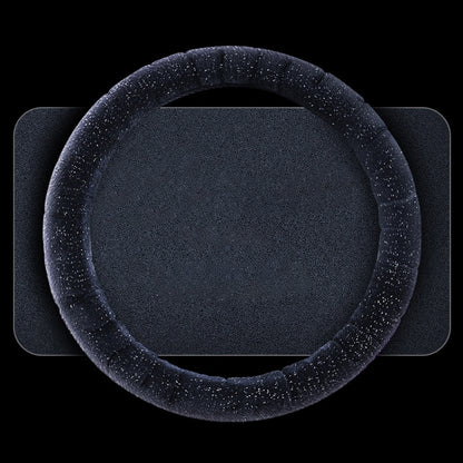 Round Style Car Universal Self Heating Plush Warm Anti-skid Steering Wheel Cover, Diameter: 38cm, Round Style