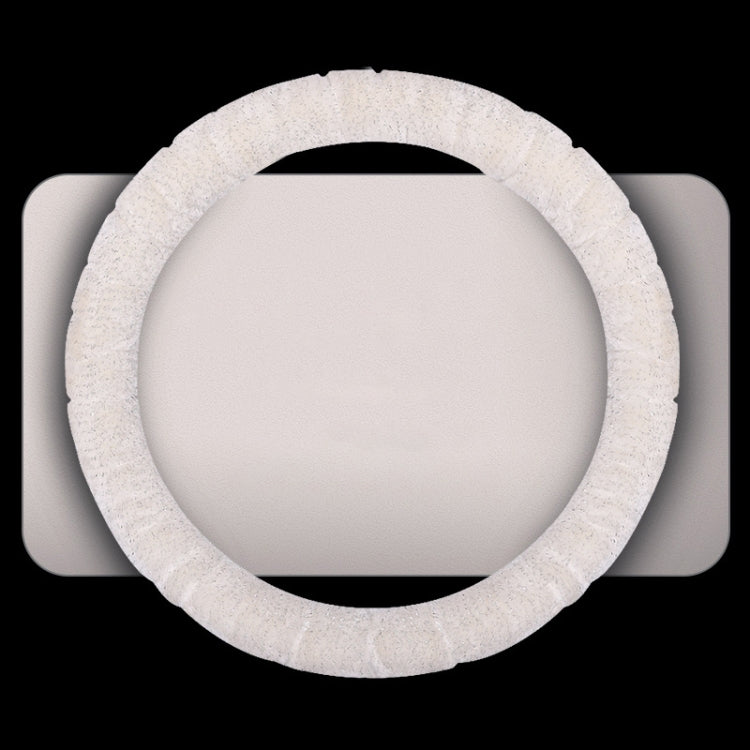 Round Style Car Universal Self Heating Plush Warm Anti-skid Steering Wheel Cover, Diameter: 38cm, Round Style