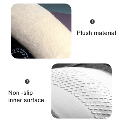 D Style Car Universal Camellia Pattern Plush Warm Anti-skid Steering Wheel Cover, Diameter: 38cm, D Style