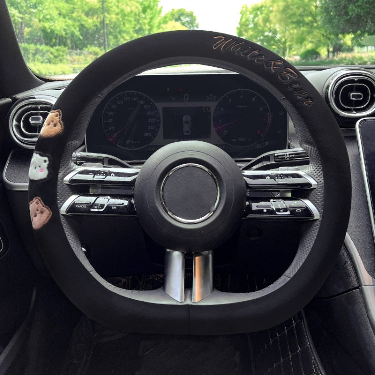 D Style Car Universal Cartoon Pattern Plush Warm Anti-skid Steering Wheel Cover, Diameter: 38cm, D Style