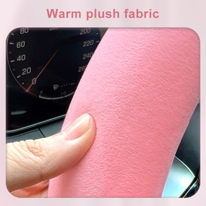 D Style Car Universal Cartoon Pattern Plush Warm Anti-skid Steering Wheel Cover, Diameter: 38cm, D Style