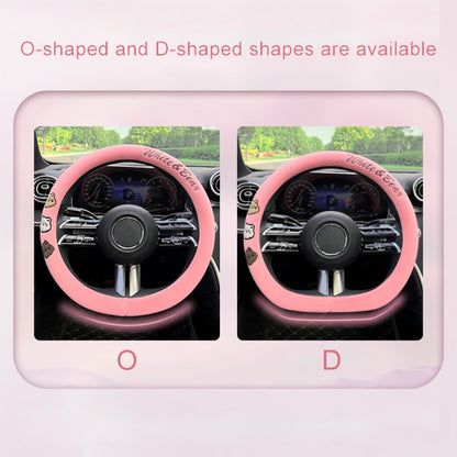 D Style Car Universal Cartoon Pattern Plush Warm Anti-skid Steering Wheel Cover, Diameter: 38cm, D Style