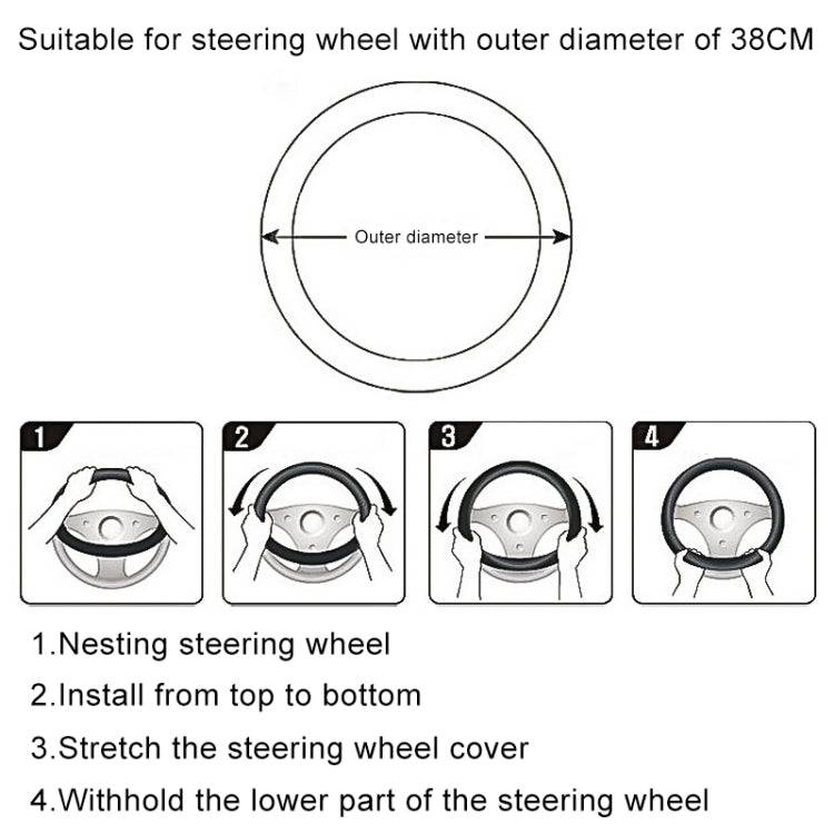 D Style Car Universal Cartoon Pattern Plush Warm Anti-skid Steering Wheel Cover, Diameter: 38cm, D Style