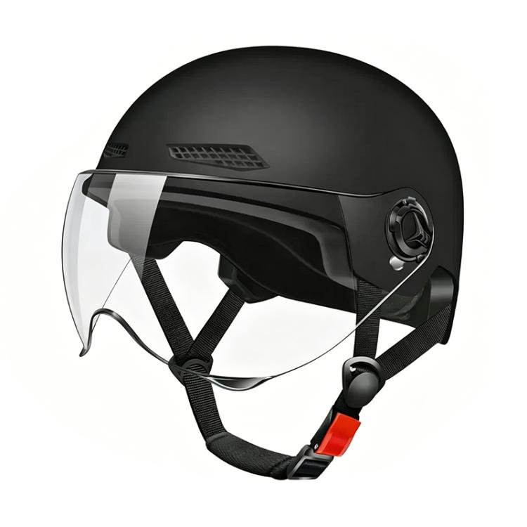 BY-1292 Unisex Motorcycle Frosted Protective Short Mirror Half Helmet