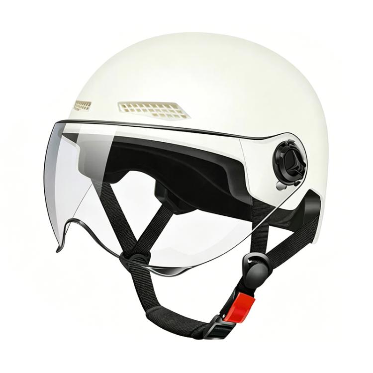 BY-1292 Unisex Motorcycle Frosted Protective Short Mirror Half Helmet