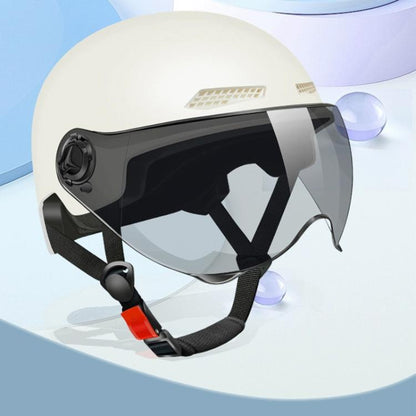 BY-1292 Unisex Motorcycle Frosted Protective Short Mirror Half Helmet