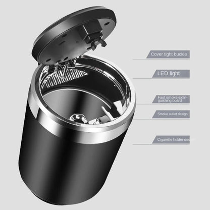 BY-1091 Car Press Style Metal Liner Ashtray with LED Light