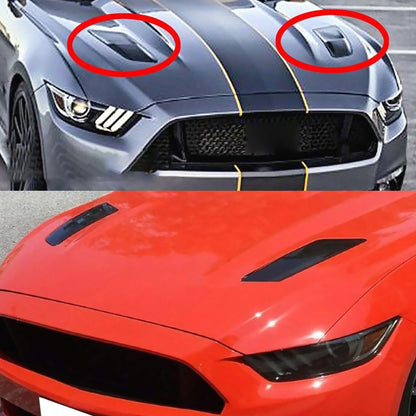 HD-713 1 Pair Car Hood Decorative Stickers Fender Air Vents Sticker, Black