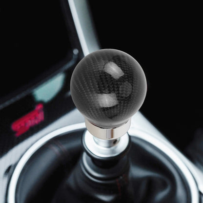 Car Carbon Fiber Pattern Gear Shift Knob Round Modified Gear Shift Head