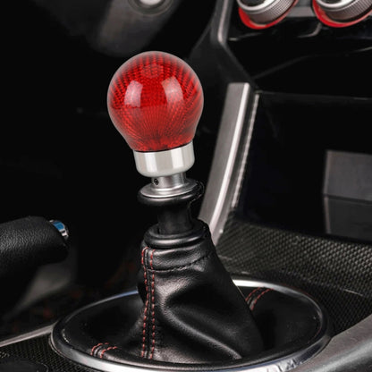 Car Carbon Fiber Pattern Gear Shift Knob Round Modified Gear Shift Head