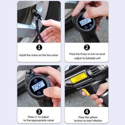 Car Portable Mini Wired Digital Display Tire Inflator Pump, Wired Digital Display