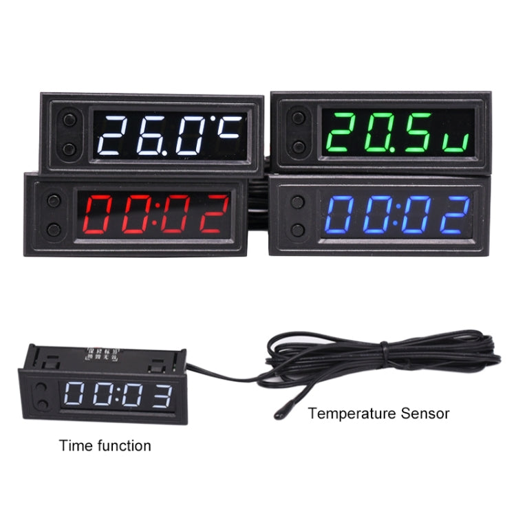3 in 1 DC5-50V Car High-precision Electronic LED Luminous Clock + Thermometer + Voltmeter, 3 in 1 DC5-50V Red, 3 in 1 DC5-50V 3 in 1 DC5-50V, 3 in 1 DC5-50V Green, 3 in 1 DC5-50V Blue