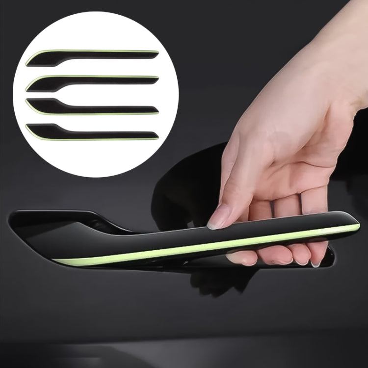 For Tesla Model 3 / Y 4pcs / Set Car Door Handle Luminous Decorative Sticker, Door Handle Decorative Sticker