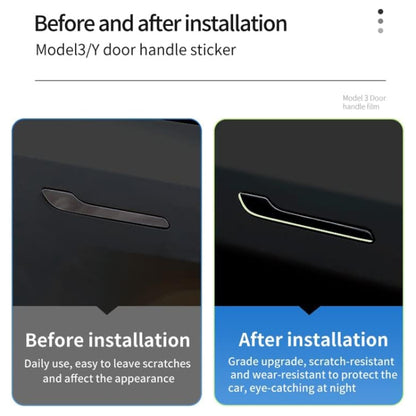 For Tesla Model 3 / Y 4pcs / Set Car Door Handle Luminous Decorative Sticker, Door Handle Decorative Sticker