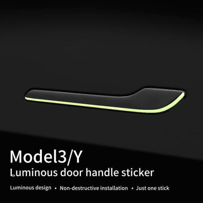 For Tesla Model 3 / Y 4pcs / Set Car Door Handle Luminous Decorative Sticker, Door Handle Decorative Sticker