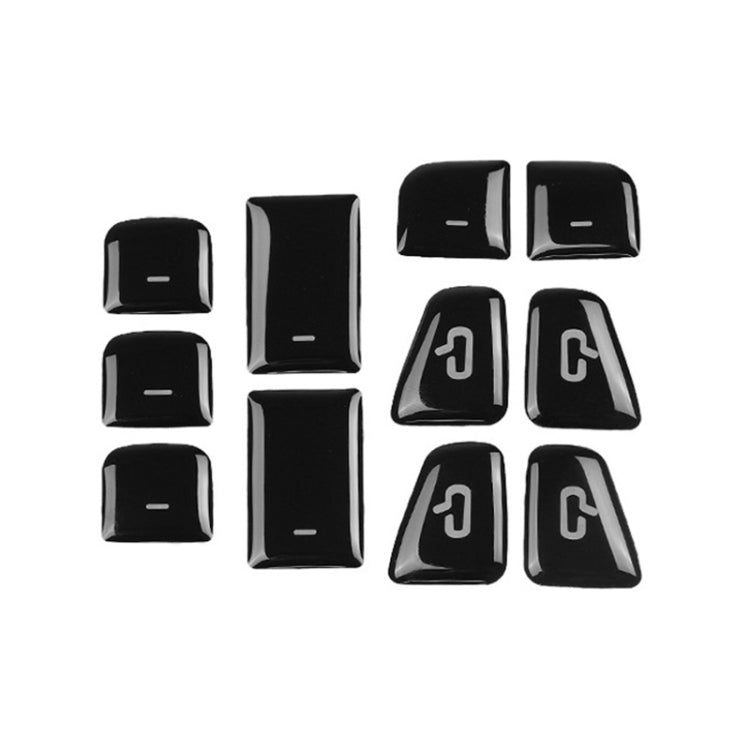 For Tesla Model 3 / Y 11pcs / Set Car Window Lift Button PU Adhesive Decorative Sticker, Window Lift Button Decorative Sticker