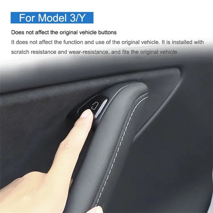 For Tesla Model 3 / Y 11pcs / Set Car Window Lift Button PU Adhesive Decorative Sticker, Window Lift Button Decorative Sticker