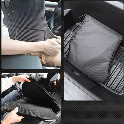 For Tesla Model 3 / Y Car Portable Folding Carbon Fiber Pattern Steering Wheel Table, Carbon Fiber Pattern Table