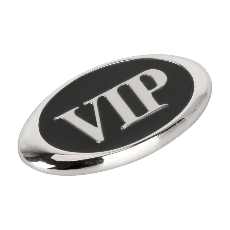 Car Oval Style VIP Metal Personalized Decorative Stickers, Size: 6.5 x 3.5 x 0.5cm, Oval Style VIP