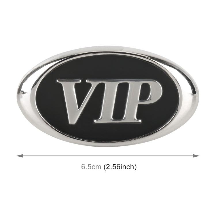 Car Oval Style VIP Metal Personalized Decorative Stickers, Size: 6.5 x 3.5 x 0.5cm, Oval Style VIP