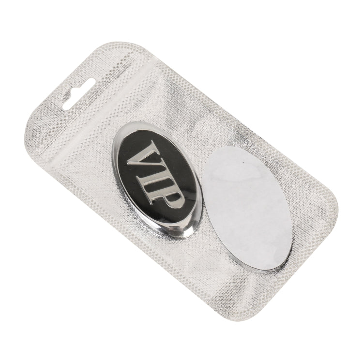 Car Oval Style VIP Metal Personalized Decorative Stickers, Size: 6.5 x 3.5 x 0.5cm, Oval Style VIP