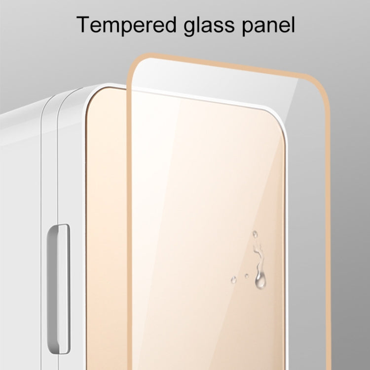 8L 37-48W Tempered Glass Panel Car / Home Mini Refrigerator, EU Plug, 8L, EU Plug (Gold), 8L, EU Plug (Silver)