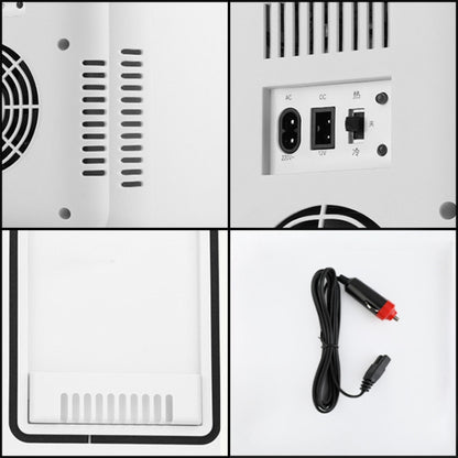 8L 37-48W Tempered Glass Panel Car / Home Mini Refrigerator, EU Plug, 8L, EU Plug (Gold), 8L, EU Plug (Silver)