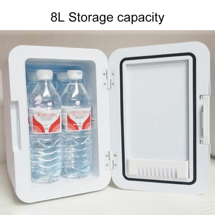 8L 37-48W Tempered Glass Panel Car / Home Mini Refrigerator, EU Plug, 8L, EU Plug (Gold), 8L, EU Plug (Silver)