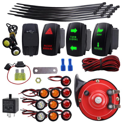 ATV UTV SXS Turn Signal Street Legal Blinker Kit Horn Wiring Harness Kit, CP-5220