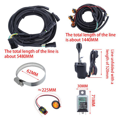 CP-5221 UTV Turn Signal Kit with Horn, Plug and Play Street Legal with Column Turn Switch and 105, Amber LED Blinker Kit, CP-5221