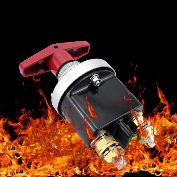 300A High Current Silver-plated Copper 12V-36V Battery Cut Off Switch with Red Handle Isolator, CP-5317