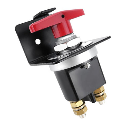 300A High Current Silver-plated Copper 12V-36V Battery Cut Off Switch with Red Handle Isolator & Lock-Out Plate, CP-5318