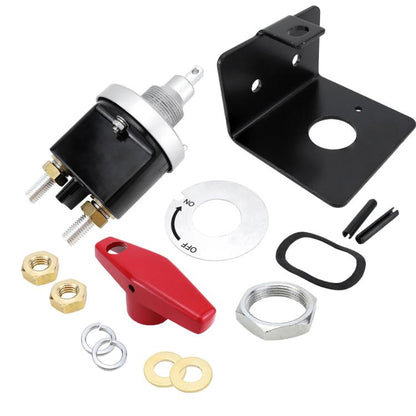 300A High Current Silver-plated Copper 12V-36V Battery Cut Off Switch with Red Handle Isolator & Lock-Out Plate, CP-5318