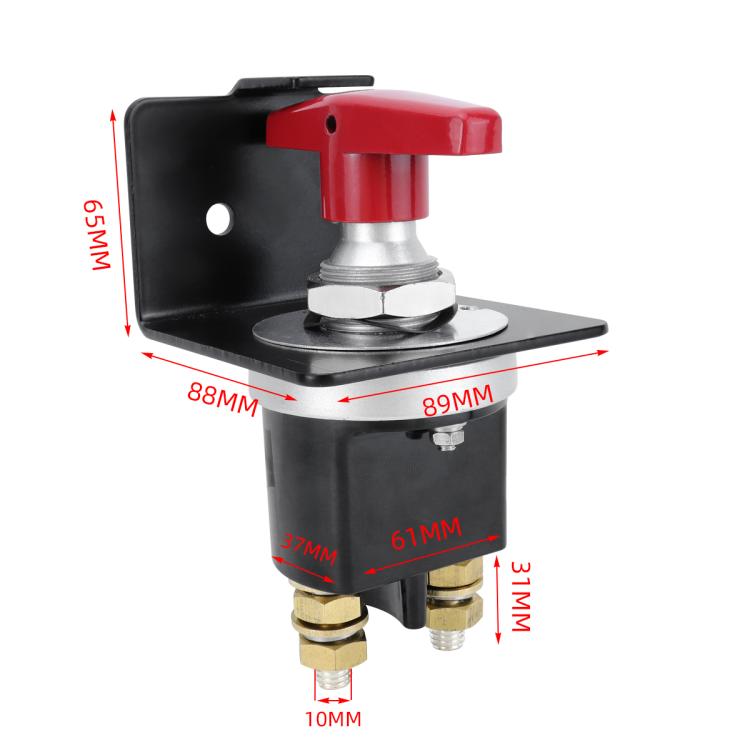 300A High Current Silver-plated Copper 12V-36V Battery Cut Off Switch with Red Handle Isolator & Lock-Out Plate, CP-5318