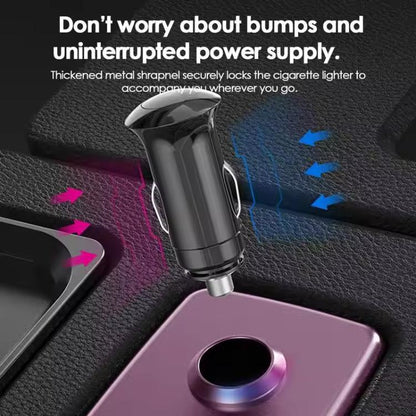 SHUNWEI SD-1904 Dual Socket Car Cigarette Lighter Splitter with USB Charger, SD-1904