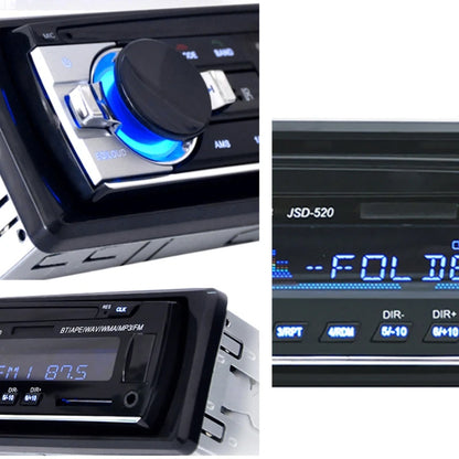 JSD-520 Car Stereo Radio MP3 Audio Player Support Bluetooth Hand-free Calling / FM / USB / SD, EU Plug Version, JSD-520, EU Plug Version