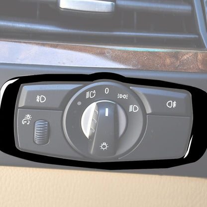 Car Headlight Switch Frame Decorative Sticker for BMW 2008-2013 X5 E70 / X6 E71 / 5 Series E60 2008-2010, Left and Right Drive Universal, Headlight Switch Frame